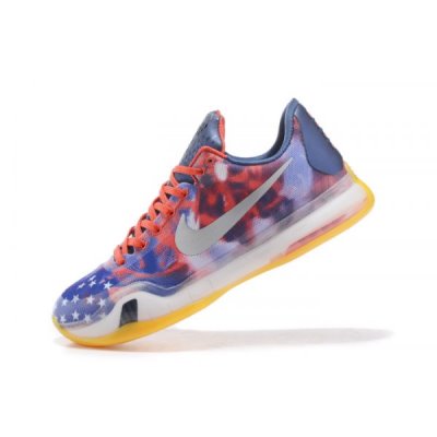 Nike Erkek Kobe 10 Kırmızı / Gümüş / Mavi Basketbol Ayakkabısı Türkiye - ZB57GCKY